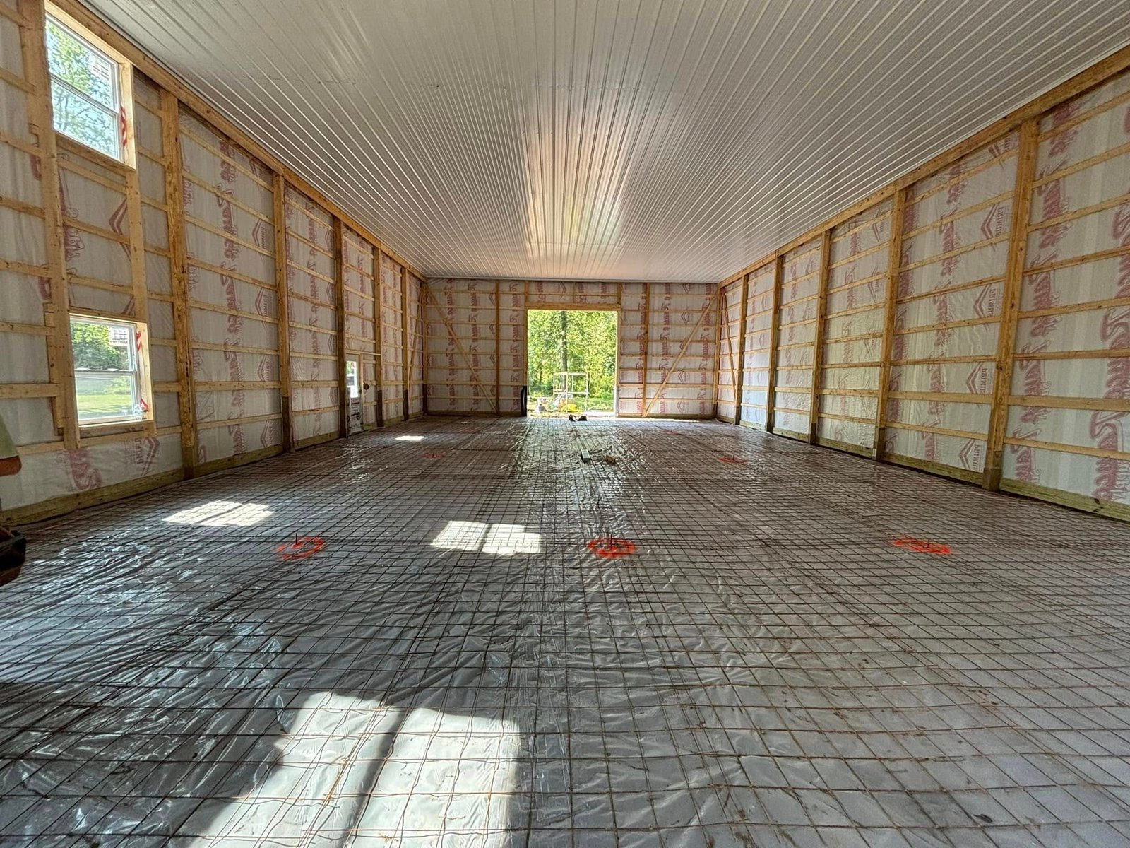 Inside pole barn ready to pour concrete flatwork