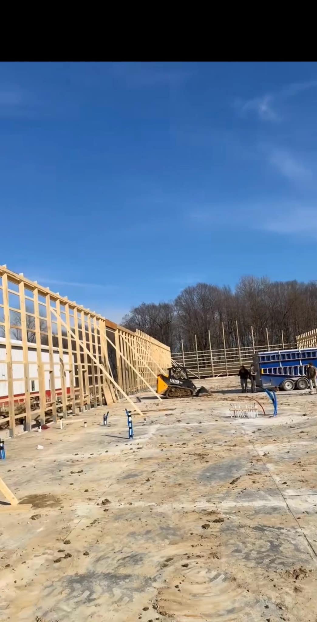 Post-frame pole barn build progress