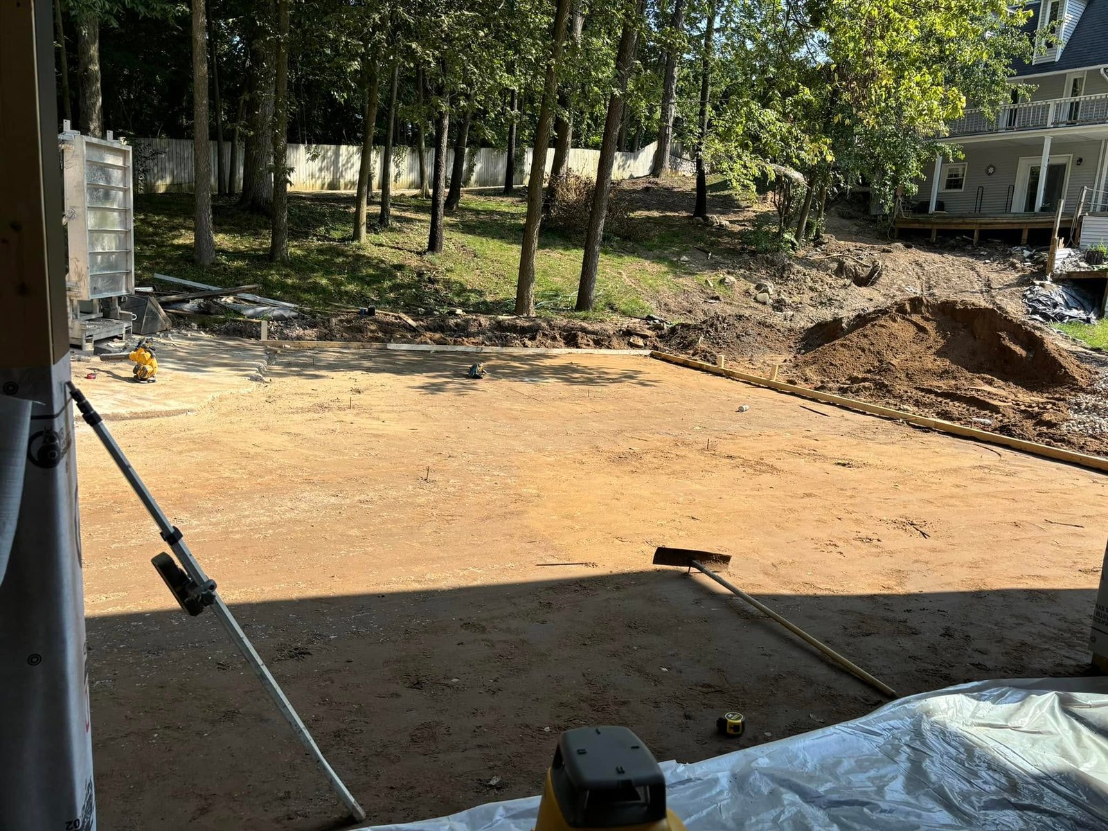 Prepping for concrete flatwork by Hershberger Construction